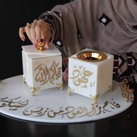 طقم مبخرة وبكس عود رخام ماربل