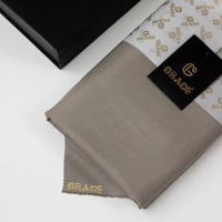 قماش ثوب شتوي بيج جولد مقلم G-227