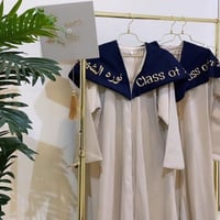 عباية تخرج موديل وشاح مخيط