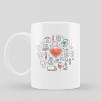 كوب سيراميك | مقاس 11 اونصه | بطبعة مستلزمات طبيه