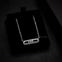 عقد ناعم حجم صغير ، فضة عيار925 وكرستالات متحركة