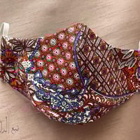 كمامة بعدة طبقات قماشية احمر وطوبي وازرق #24