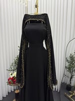 فستان انييييق اسود باربي مع تطريز من واحد لين سته...