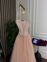 فستان سهره طقم تطريز لول زركون تل كلوش ذيل المقاسا...