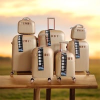 *طقم شنط سفر فيبر فندي – 7 قطع* طقم أنيق من شنط ال...