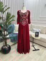 فستان سهره الخامه جورجيت +تطريز يدوي راقي المقاسات...