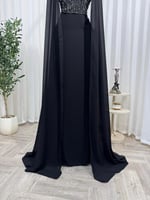 فستان انيق القماش/ جورجيت كلوش مطرز المقاسات / 2_3...