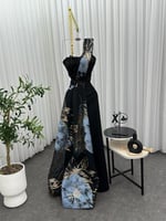 فستان سهرة نوع القماش _ باربي المقاسات برقم 1 2 3...