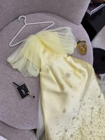 فستان سهره القماش : ميكادوا درجه اولئ راقي تطريز ي...