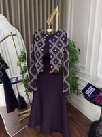 فستان ناعم طبي تطريز لول زركون المقاسات بالرقم 1-2...