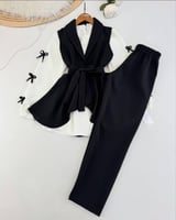 طقم ثلاث قطع مع قميص /قماش دابل /مدة الطلب أسبوعين