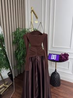 فستان ناعم الصدر استرتش تفته كلوش المقاسات بالرقم...