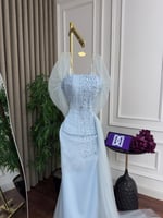 فستان سهره تل كلوش تطريز وبطانة باربي المقاسات بال...