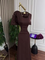 فستان ناعم باربي تطريز المقاسات بالرقم 1-2-3-4-5-6...