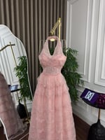 فستان سهره تل كلوش كلفه تطريز ورد خرز المقاسات بال...