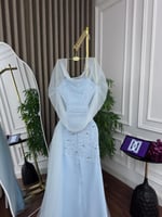 فستان سهره تل كلوش تطريز وبطانة باربي المقاسات بال...