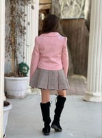 طقم بناتي تركي. تشيرت+جاكيت+تنوره+كرفته+اكسسوار