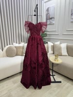 فستان سهره الخـامة // قماش سهره كلوش+تل المقاسات ب...