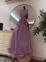 فستان سهره الخامه / دانتيل سهره بتطريز خرز على ترت...