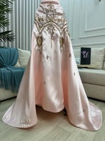 فستان سهره الخامه ميكادو+تطريز يدوي بالقماش المقاس...