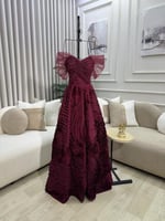 فستان سهره الخـامة // قماش سهره كلوش+تل المقاسات ب...