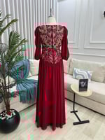 فستان سهره الخامه جورجيت +تطريز يدوي راقي المقاسات...