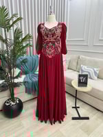 فستان سهره الخامه جورجيت +تطريز يدوي راقي المقاسات...