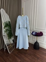 فستان ناعم طبي تطريز لول زركون المقاسات بالرقم 1-2...