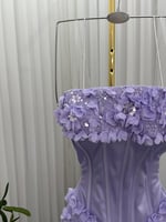 فستان سهره القماش/ تل مطرز ومورد جاهز مع بطانه تفت...