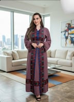 جلابيات مغربي الخامه : كريب مستورد التطريز : هاند...