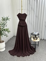 فستان سهره الخامة: شيفون + تطريز يدوي المقاسات بال...