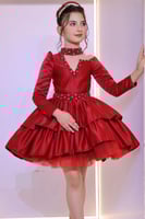 فستان بناتي قطعتين فستان +طوق /مدة الطلب أسبوعين