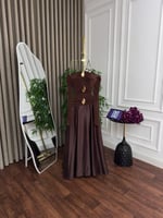 فستان ناعم الصدر استرتش تفته كلوش المقاسات بالرقم...