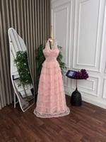 فستان سهره تل كلوش كلفه تطريز ورد خرز المقاسات بال...