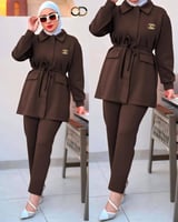 طقم  نسائي/ نوعية القماش:   اكي ابليك كومباك /مدة...