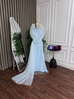 فستان سهره تل كلوش تطريز وبطانة باربي المقاسات بال...