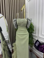 فستان سهره باربي وذيل شانطون تطريز يدوي الشغل الآص...