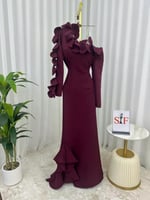 فستان سهره الخامة.. كريب استرتش المقاسات برقم 1-2-...