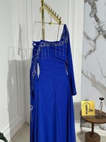 فستان لونين الخامه / جورجيت + تطريز يدوي المقاسات....