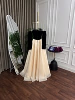 فستان سهرة الصدر جوخ تطريز زركون كلوش ميكادو لمعة...