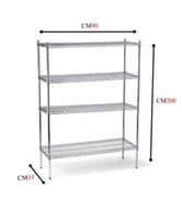 ارفف كروم 4 رف 90*35*200سم