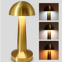 مصباح طاوله بطاريه شحن وتعمل باللمس ذهبي ليد 3 الو...