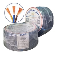 لفة سلك مبروم اسود 3 خط 6 ملي وطني طول 100 يارده 9...