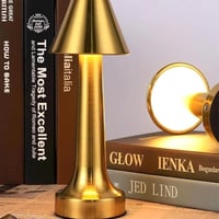 مصباح طاوله بطاريه شحن وتعمل باللمس ذهبي ليد 3 الو...