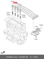 عدد 4 أسلاك بواجي كيا بيكانتو 1200 CC من 2015 الى...