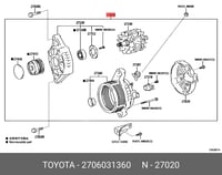 دينمو كامري سته سرندل 2017-2022 اصلي وكاله شامل ال...