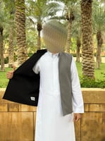 سديري اسود مع رمادي "جوخ"