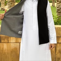 سديري اسود مع رمادي قلابي "جوخ"