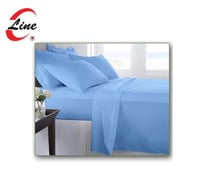 طقم شرشف ازرق - لبني 2قطعة + وجه مخدة