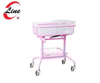 سرير طفل حديث الولادة - معدن مصقول - مع سلة و مرتب...